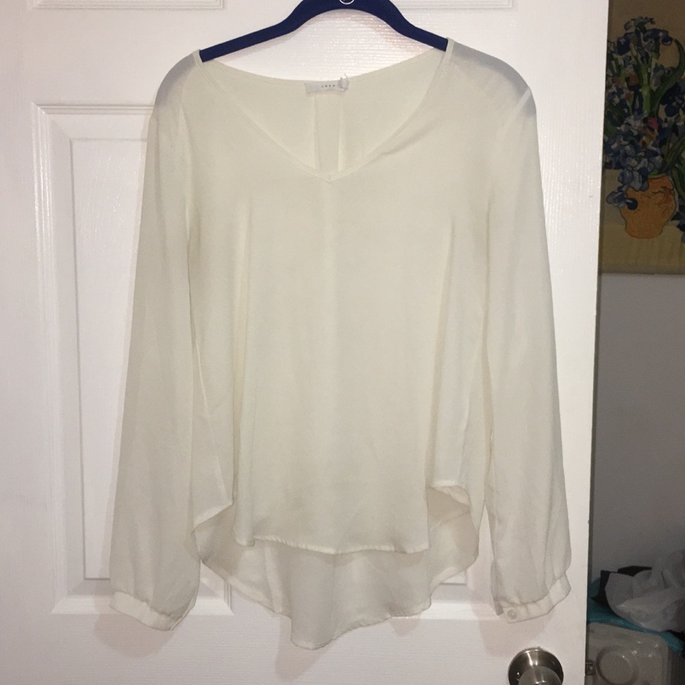 White/cream chiffon blouse
